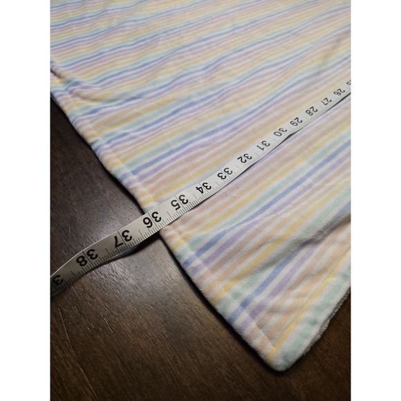 Rainbow Striped Plush Baby Blanket Pink Soft‎ 34x36" Reversible Unbranded - Picture 3 of 8